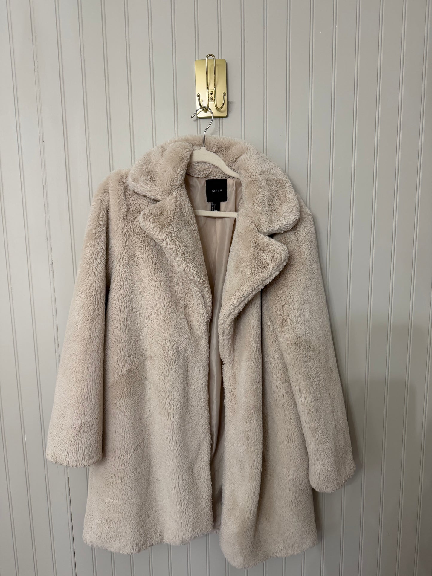 Forever 21 Faux Fur Teddy Coat Women’s Large