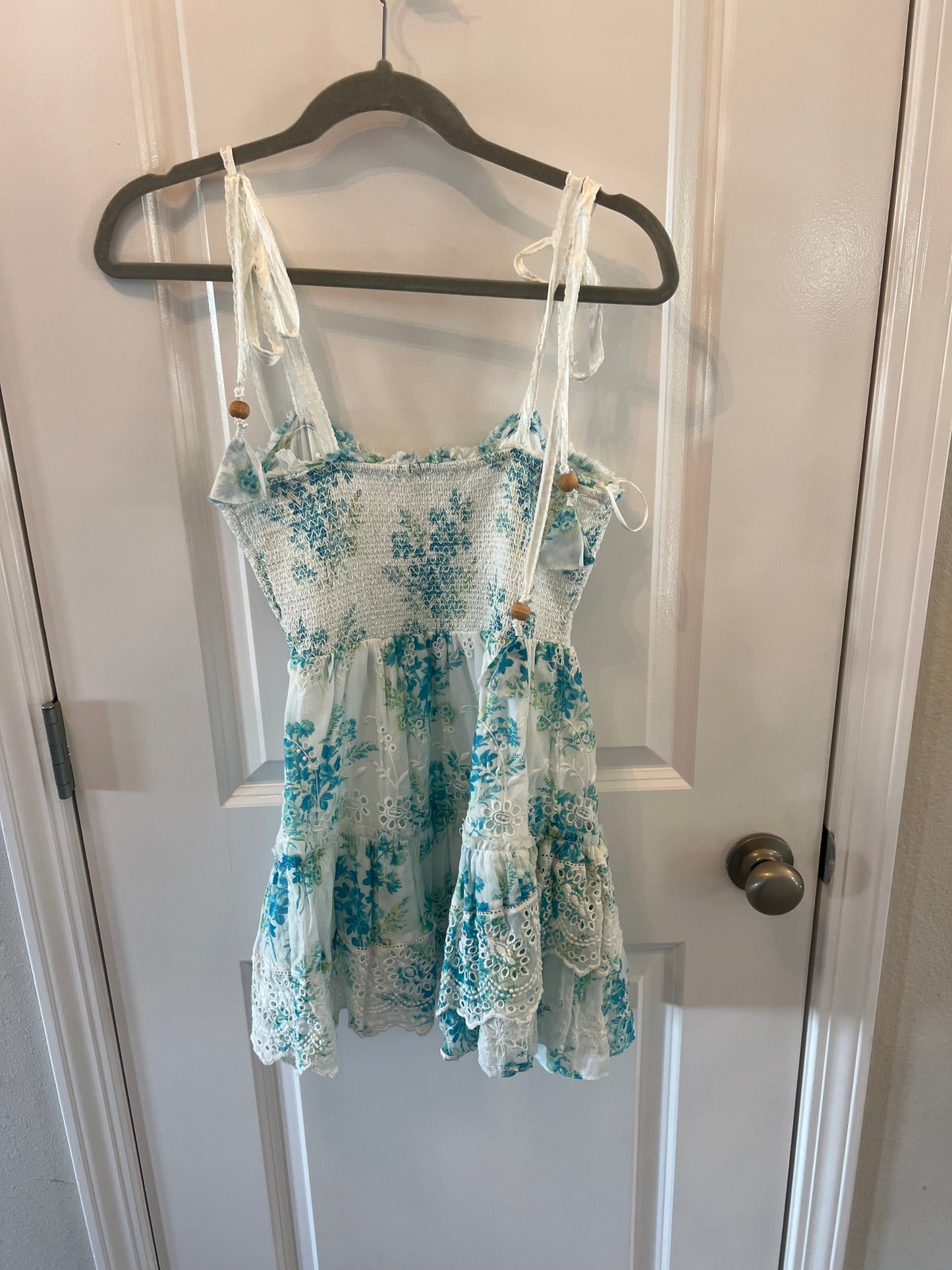 LOVESHACKFANCY Olani Eyelet Cotton Mini Dress Size XS