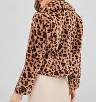 Zaful Leopard Faux Fur Coat Women’s Small