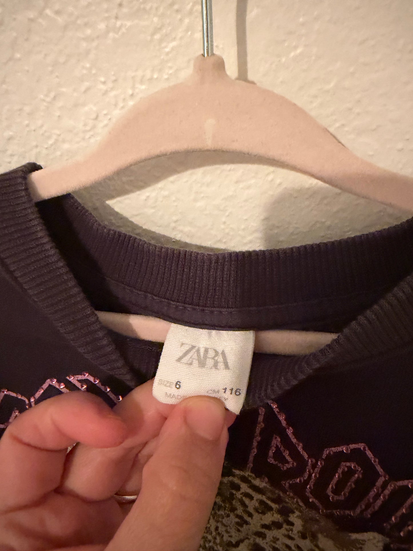 Zara More Rock Leopard Sweatshirt Girl’s Size 6