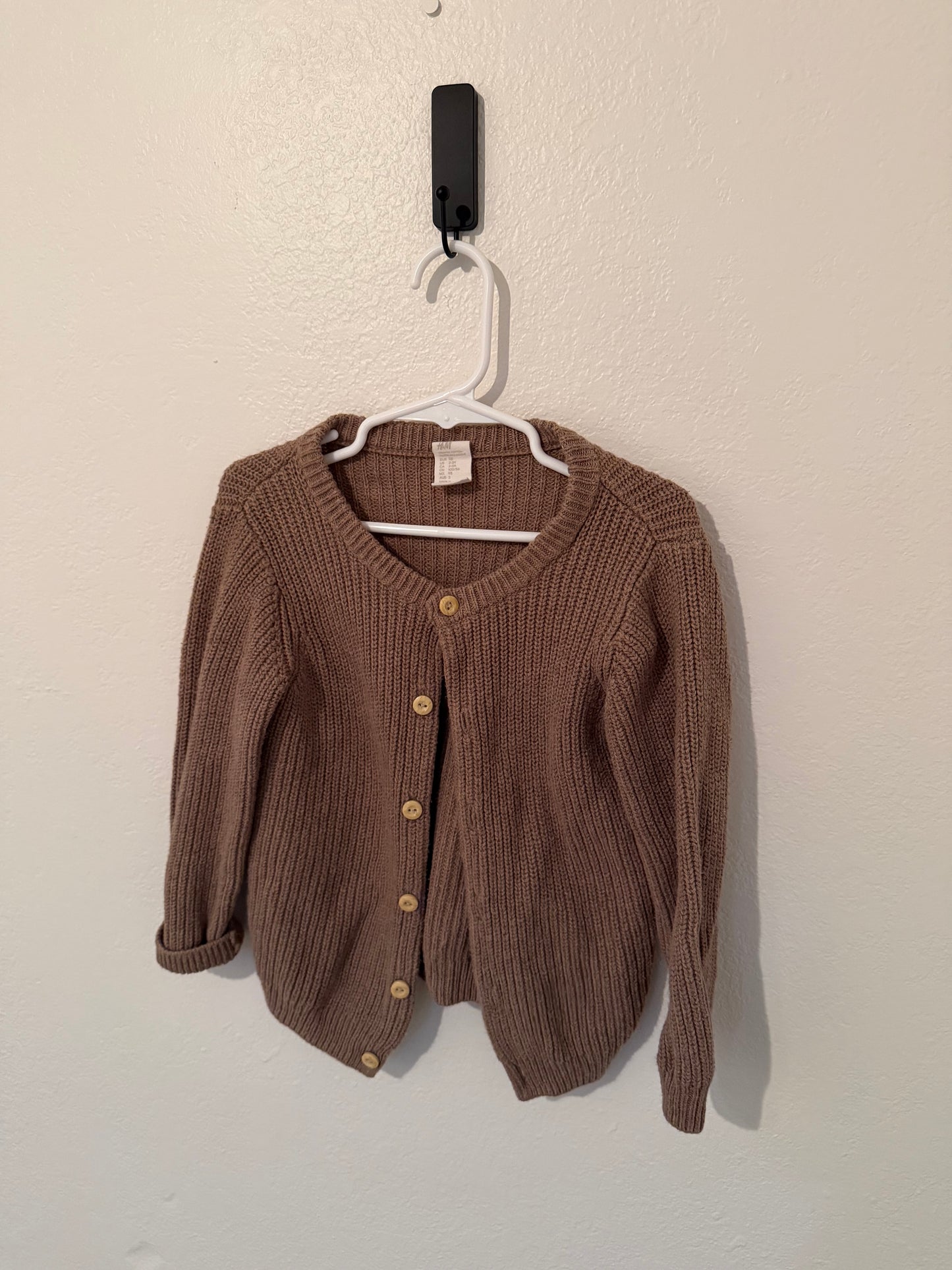 H&M Knit Cardigan Toddler Size 2-3 Years Brown