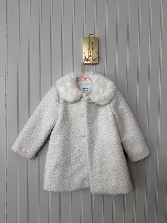 Janie & Jack Dress Coat w Faux Fur Collar Toddler Size 2T