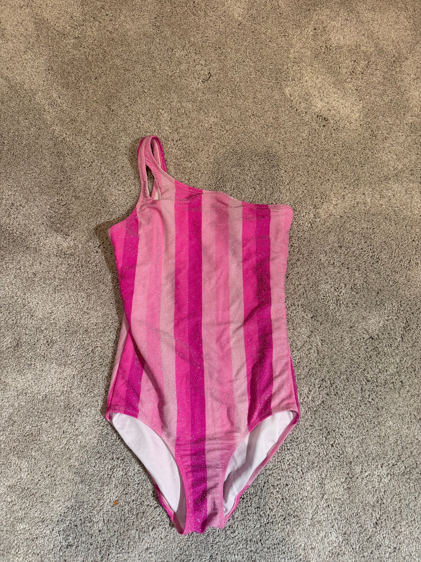Zara Stripe Swimsuit Girl’s Size 13-14 Pink