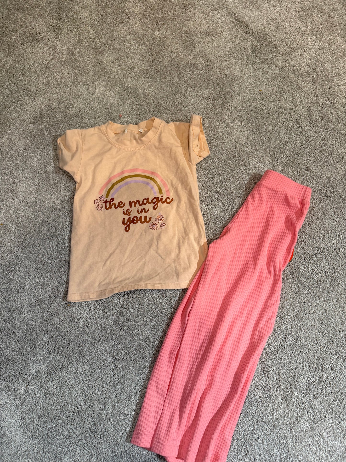 Rainbow Tee Outfit Size 5Y