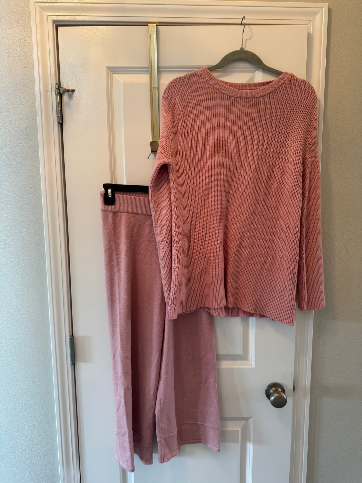 The Drop Knit Matching Set Wide Leg Women’s XS Mauve