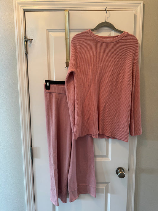 The Drop Knit Matching Set Wide Leg Women’s XS Mauve