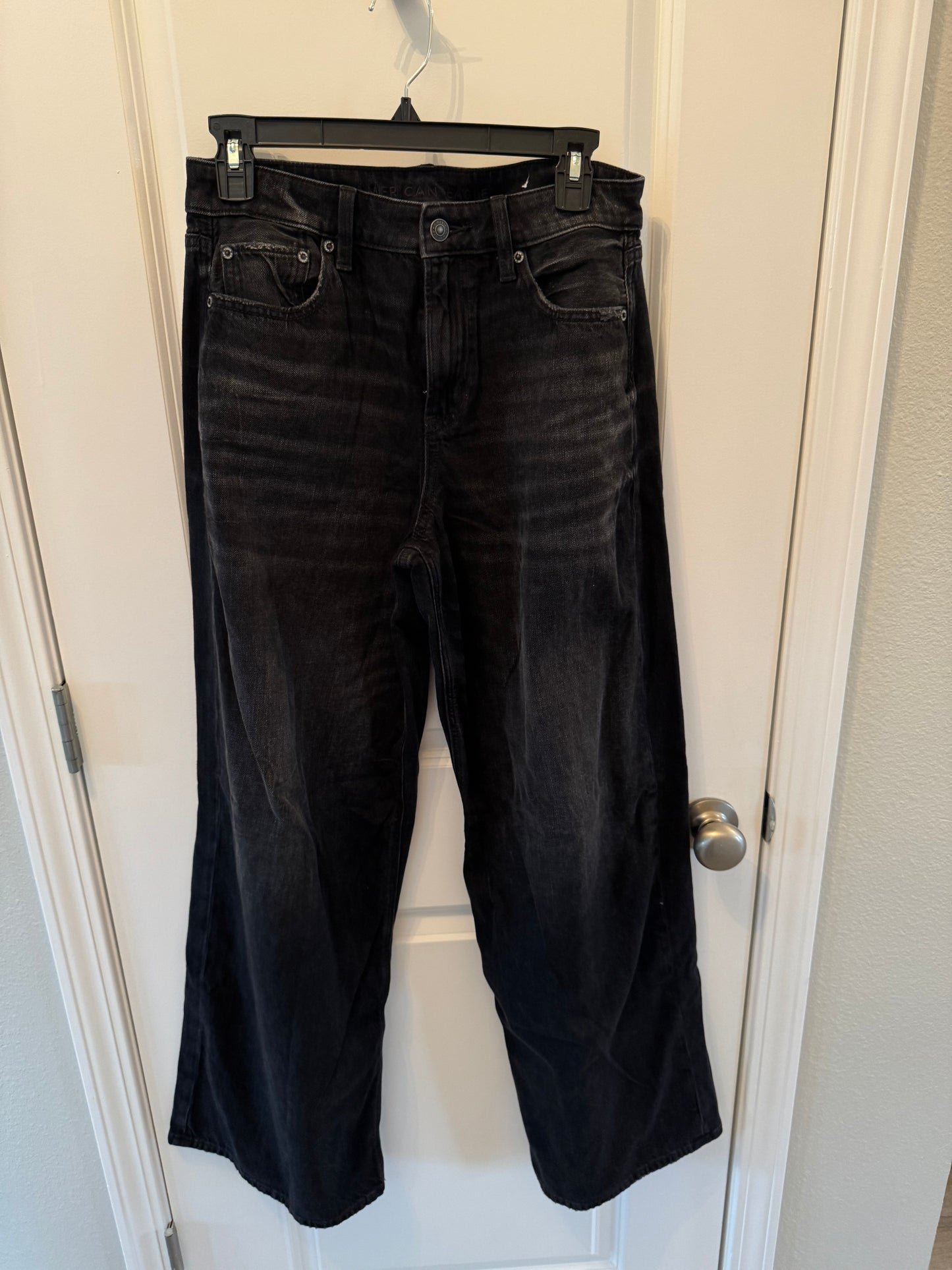 American Eagle Wide Leg Jeans Women’s 4 Long Black