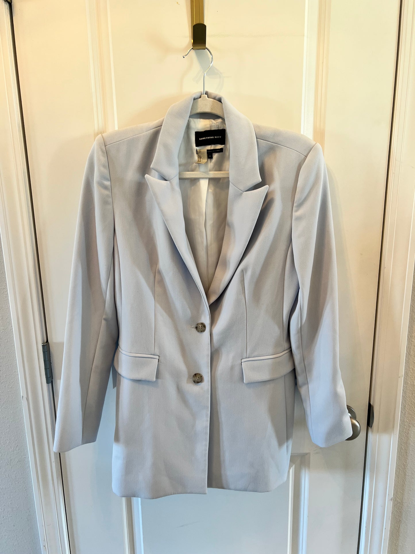 Something Navy Oversized Blazer Women’s Size XS Light Gray