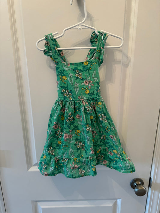 Cat & Jack Floral Dress w Ruffles Toddler Girl Size 3T Green