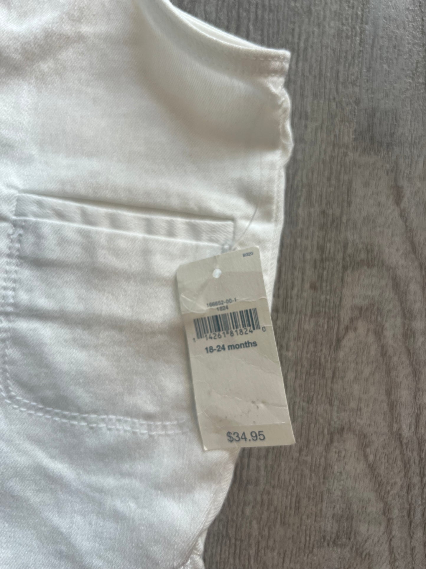 Gap Jean Overalls Baby Girl Size 18-24M White