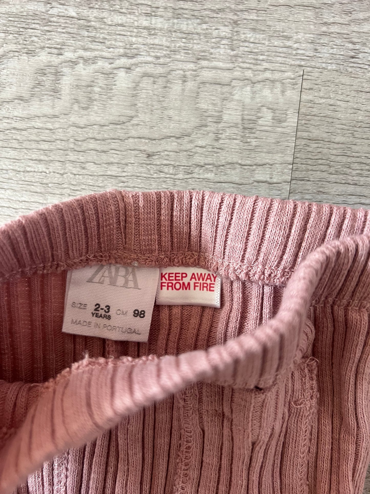 Zara Ribbed Flare Pants Toddler Girl Size 2-3 Years Pink