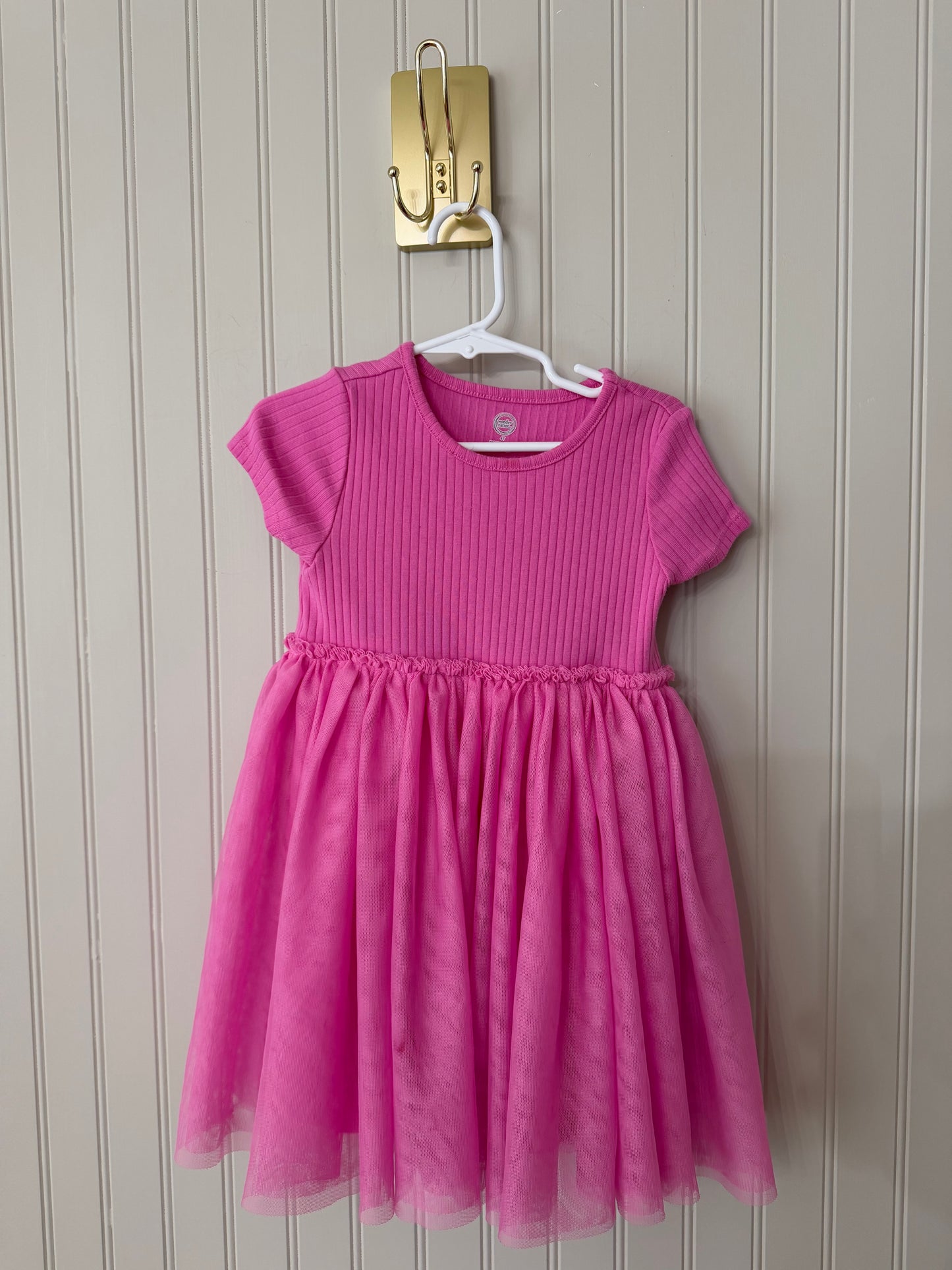 Short Sleeve Knit Dress w Tutu Toddler Size 4T
