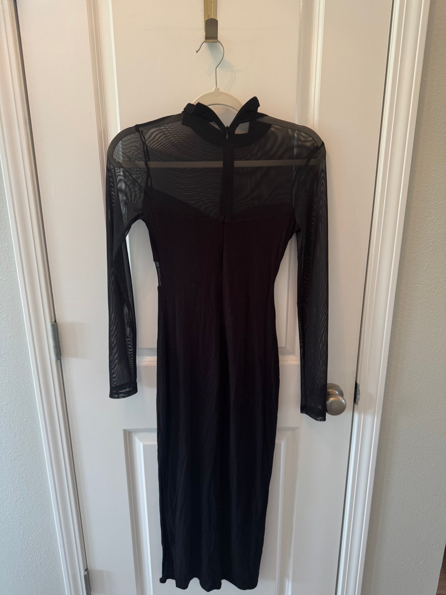 Vici Sheer Mesh Sleeve Dress Women’s XS Black