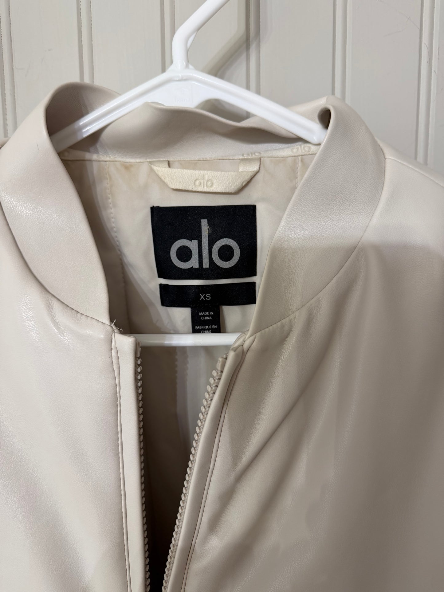 ALO Faux Leather Premier Bomber Women’s XS Bone