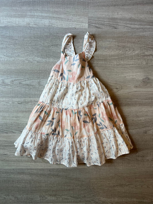 Floral Tiered Summer Dress Toddler Girl Size 3T White Pink