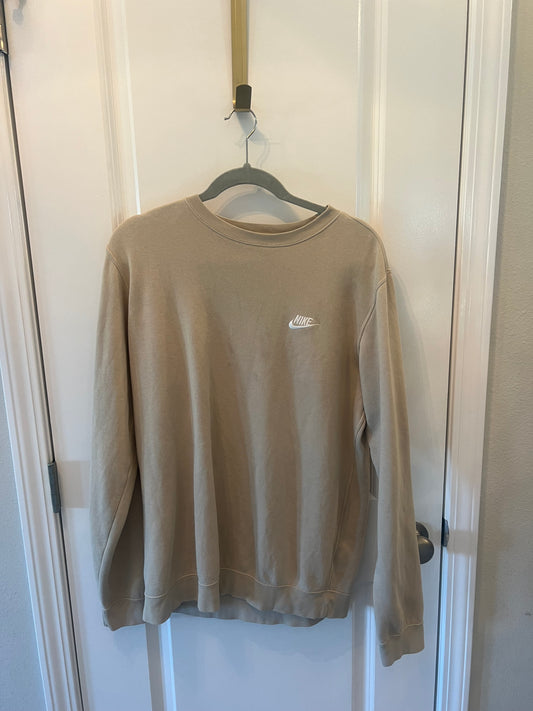 Nike Crewneck Logo Sweatshirt Men’s Size Large Tan