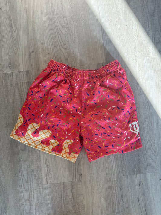 Ice Cream Baseball Lifestyle Shorts Youth Boys Size XL Pink