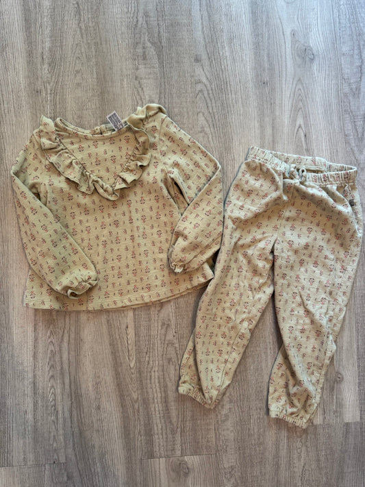 Modern Moments Green Floral Matching Set Toddler Size 4T