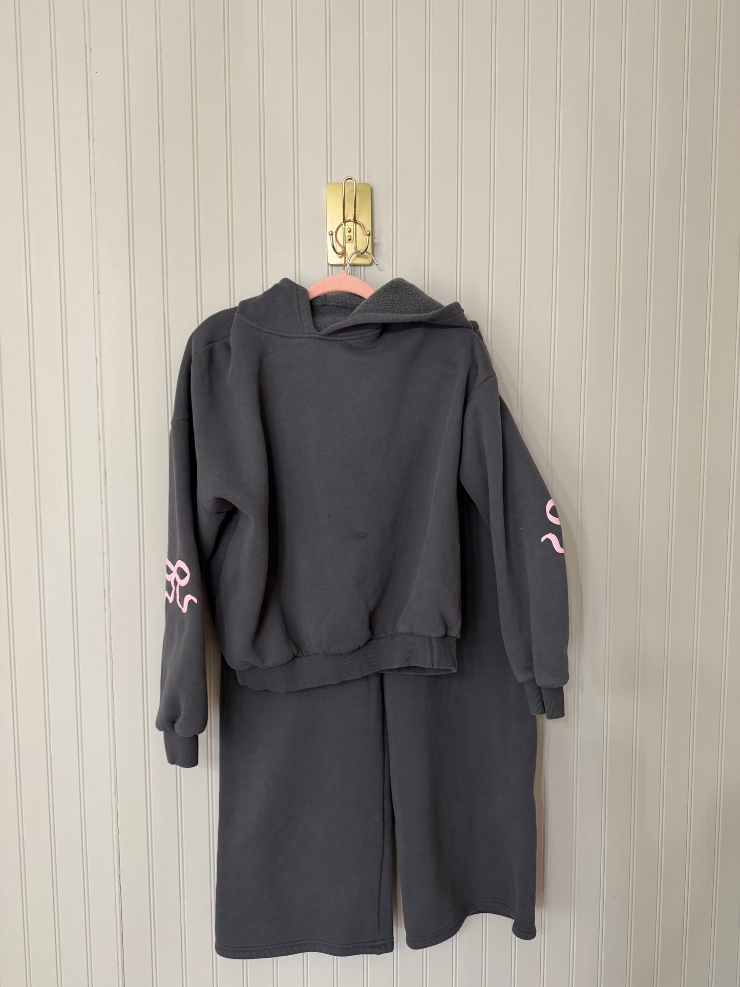 Edikted Bonney Bow Detail Matching Set Women’s Medium Dark Gray