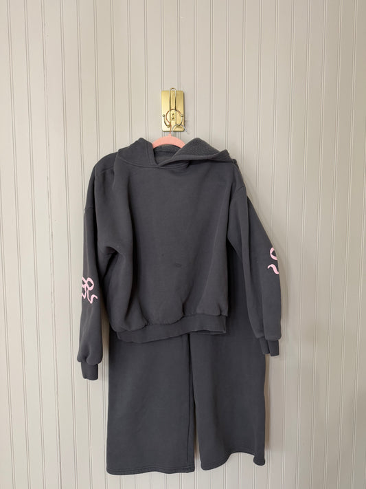 Edikted Bonney Bow Detail Matching Set Women’s Medium Dark Gray