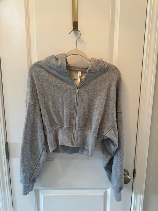 Fabletics Cropped Hooded Jacket Women’s XS Heather Gray