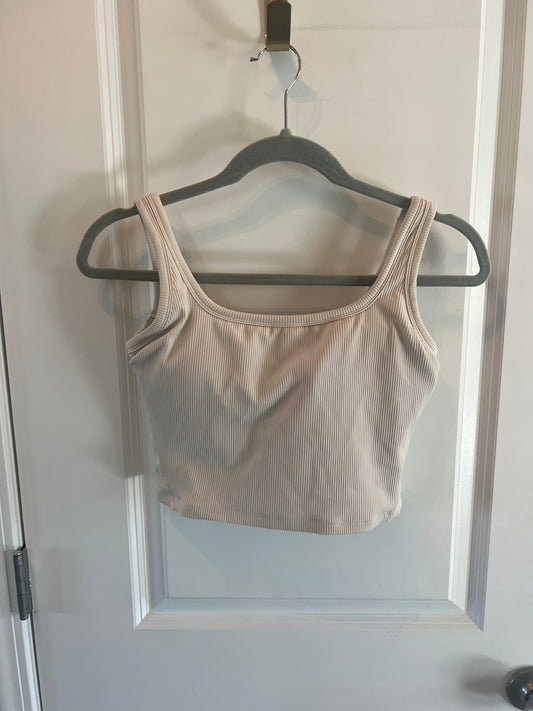 Ribbed Sports Bra Women’s Size Medium 8-10 Cream