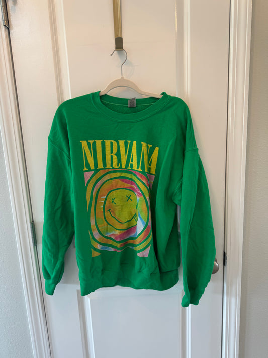 Nirvana Graphic Sweatshirt Women’s Large Green