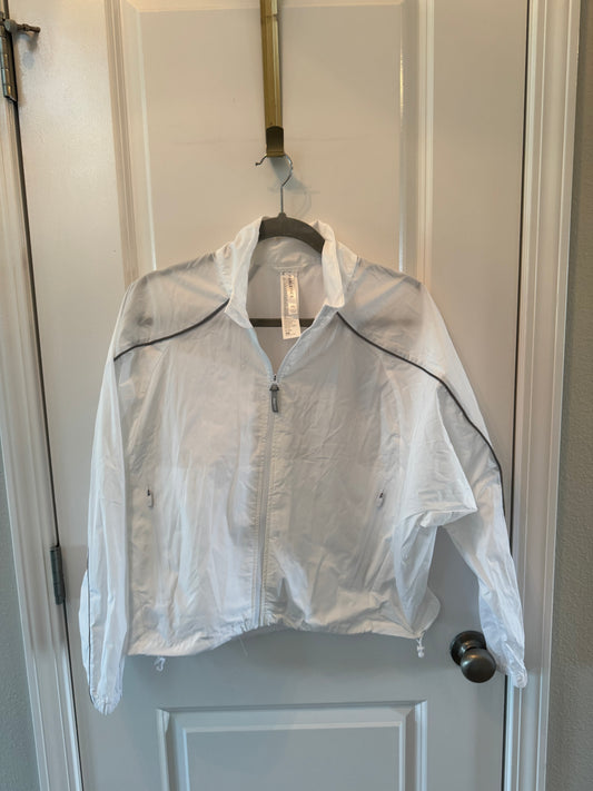 Fabletics Oversized Reflective Flyweight Windbreaker Jacket Women’s XS NWT White