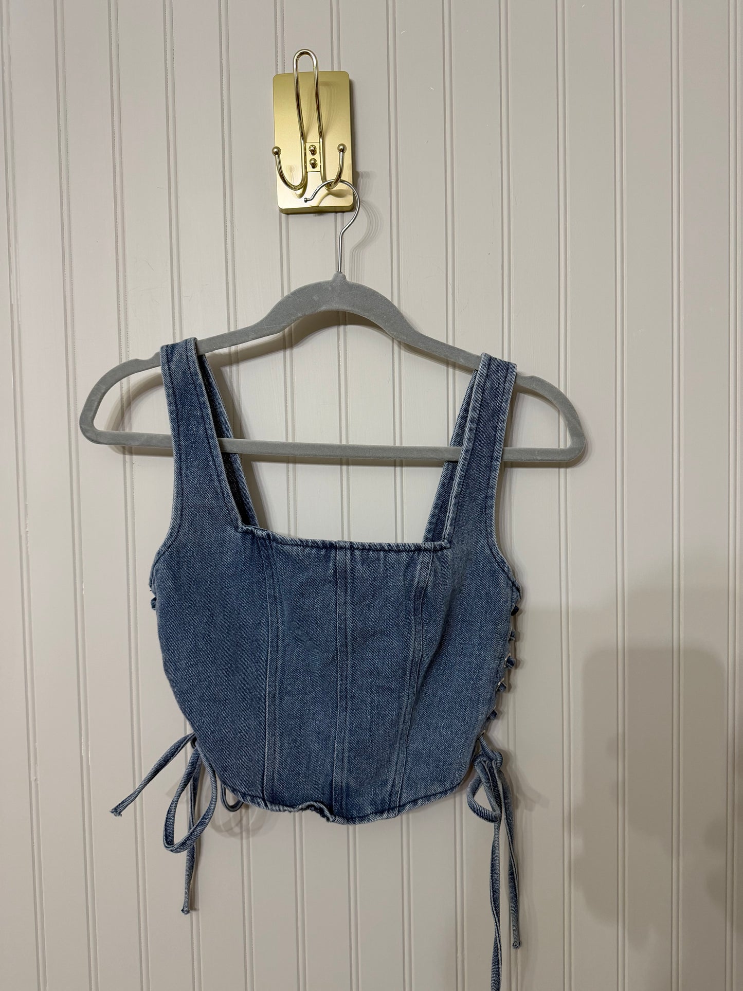 Altar’d State Denim Bustier Top Women’s Small