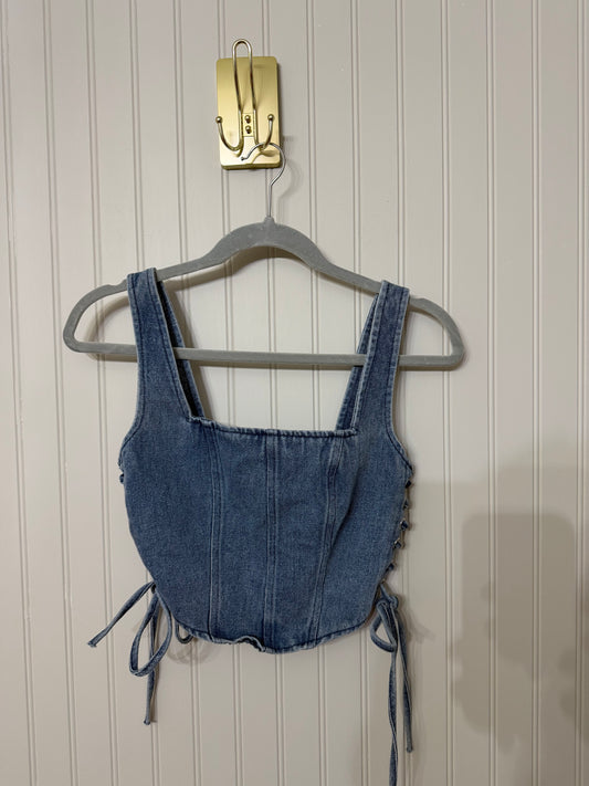 Altar’d State Denim Bustier Top Women’s Small