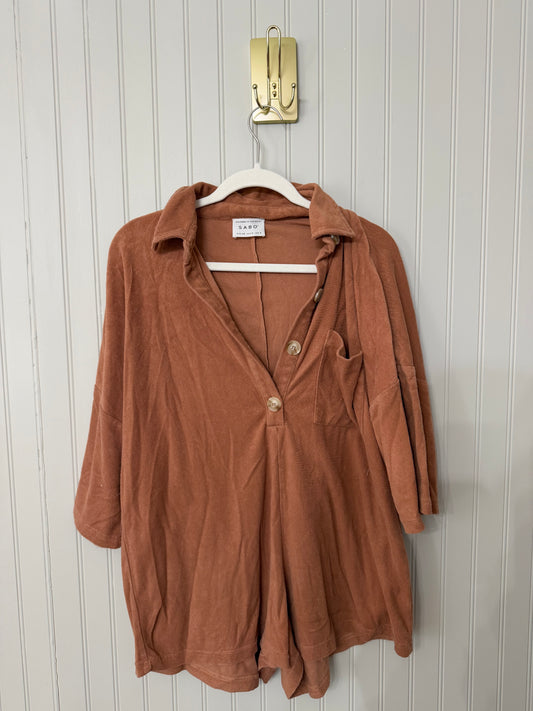 SABO Terry Cloth Romper Women’s Size 2 Tan