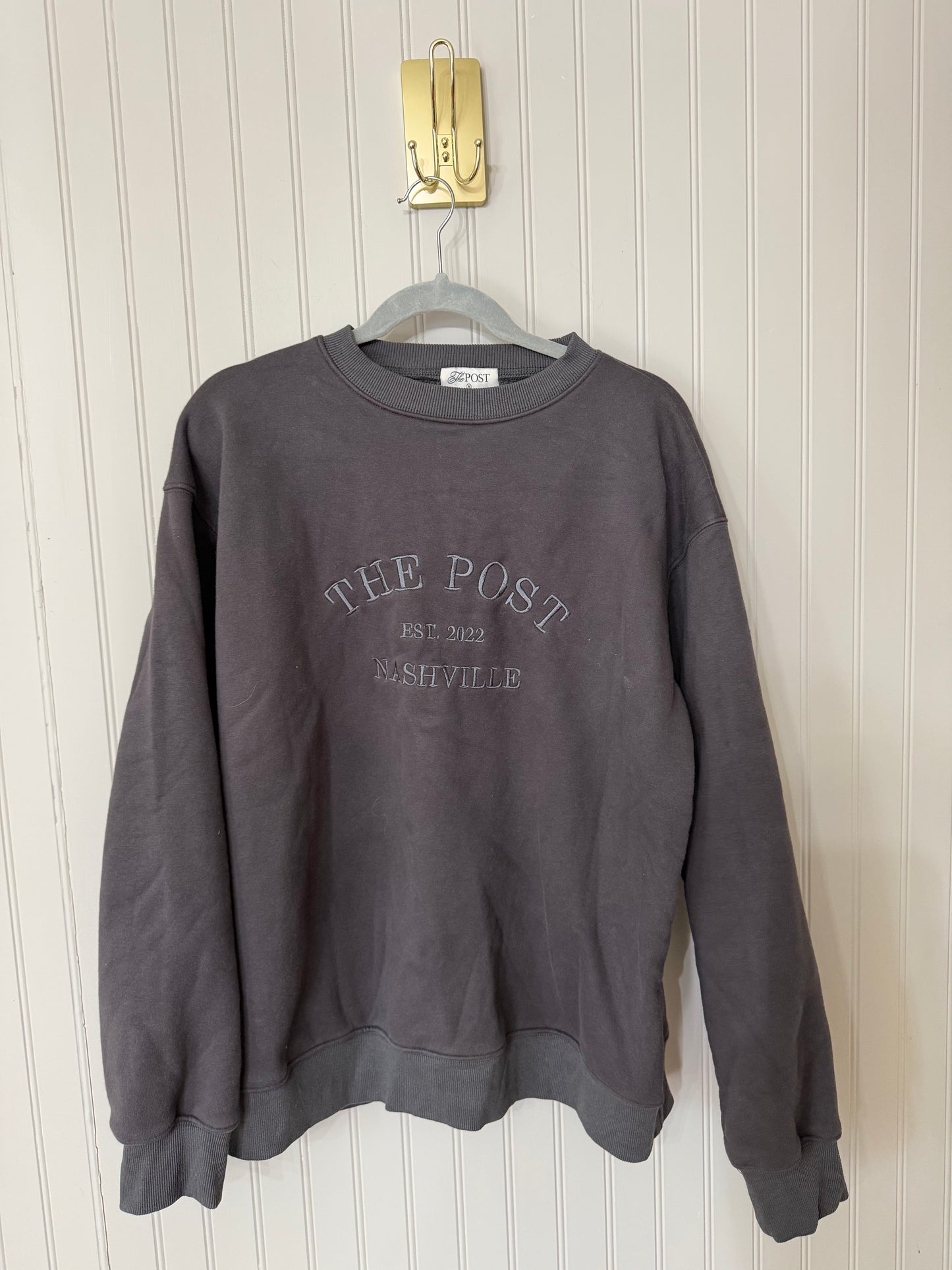 The Post Nashville Embroidered Sweatshirt Women’s Medium Charcoal