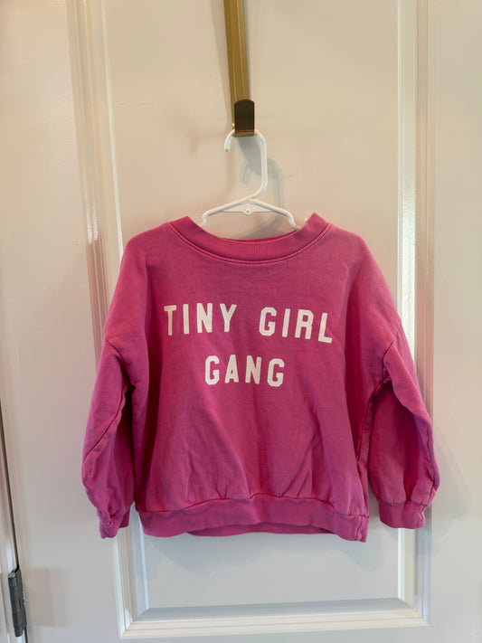 Tiny Girl Gang Sweatshirt Toddler Girl Size 4T Pink