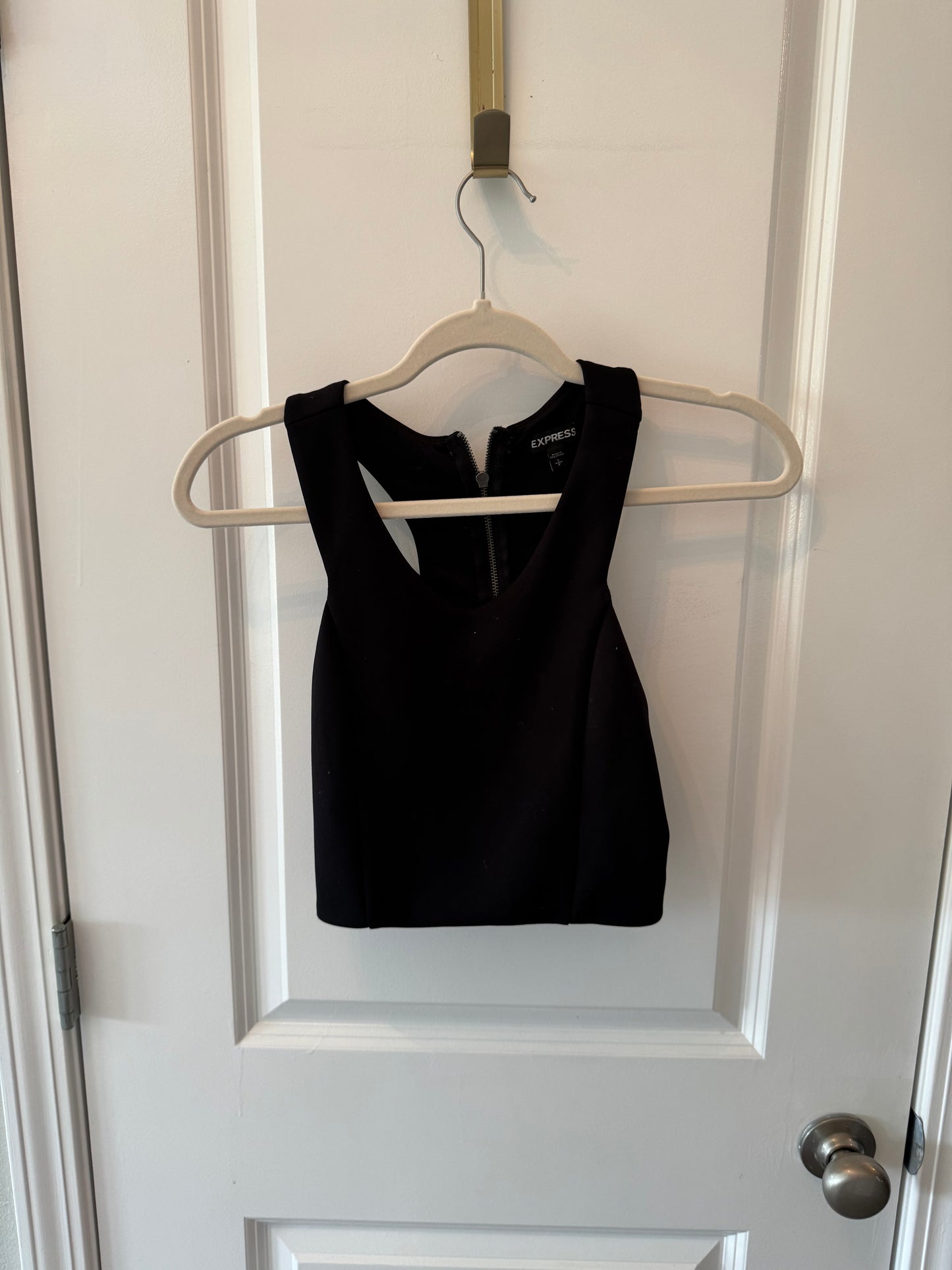 Express Zipper Back Top Women’s Small Black