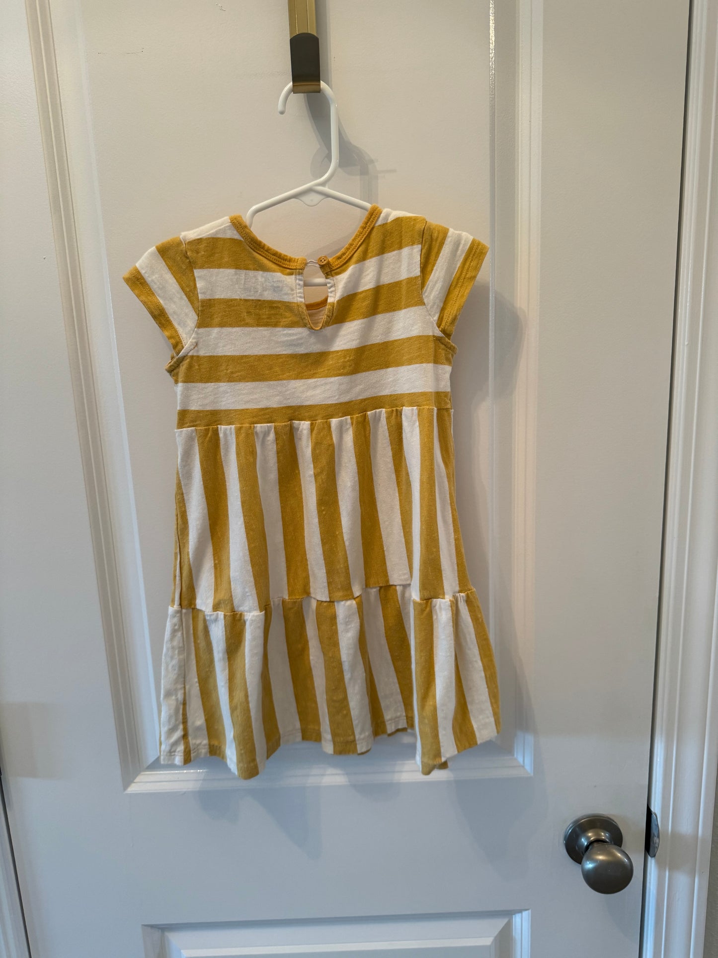 Little Co Stripe Dress Toddler Girl Size 3T Mustard