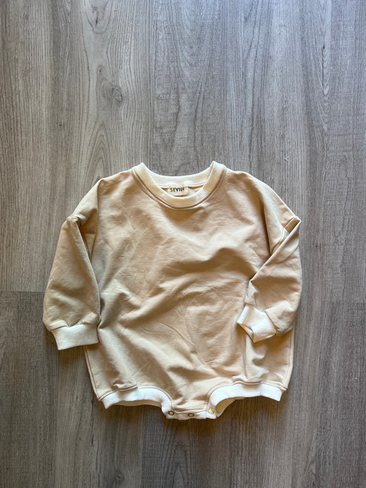 Seviin Long Sleeve Bubble Romper Toddler Girl Size 2T Cream
