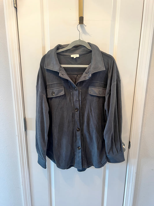 La Miel Shacket Women’s Size Medium 8-10 Dark Gray