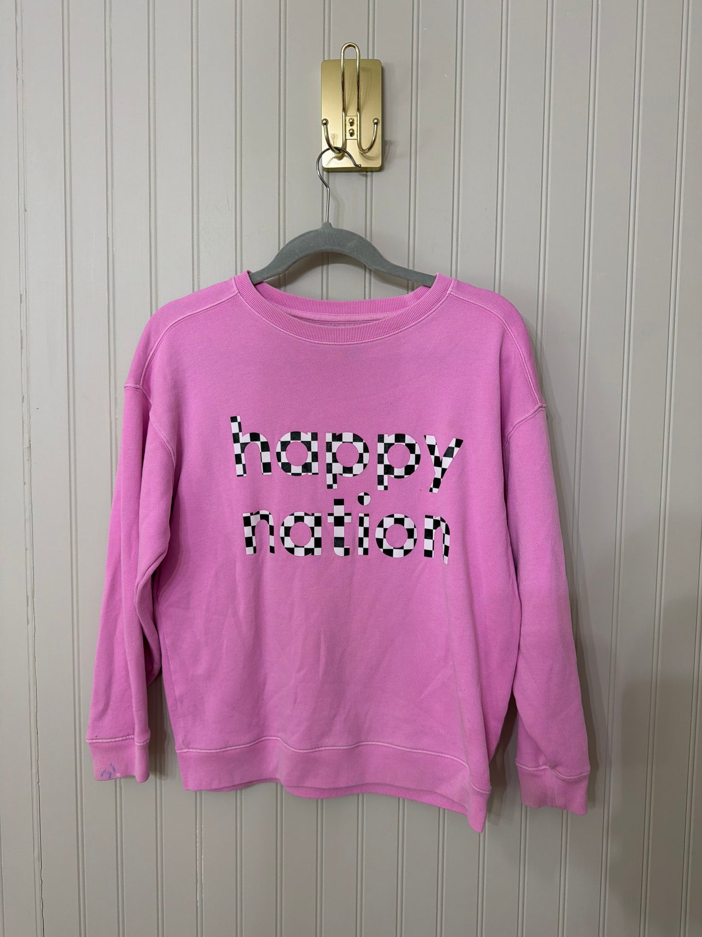 Happy Nation Sweatshirt Girl’s Size Large (12) Pink