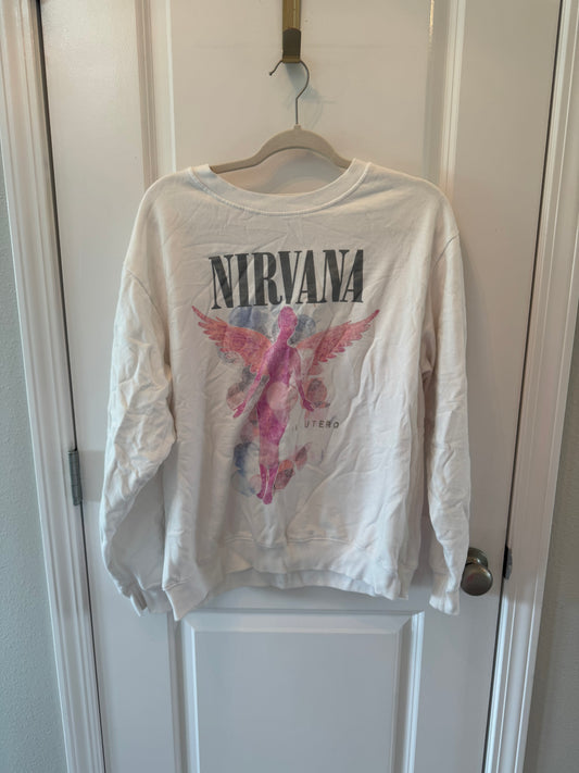 Nirvana Crewneck Graphic Tee Women’s Large White
