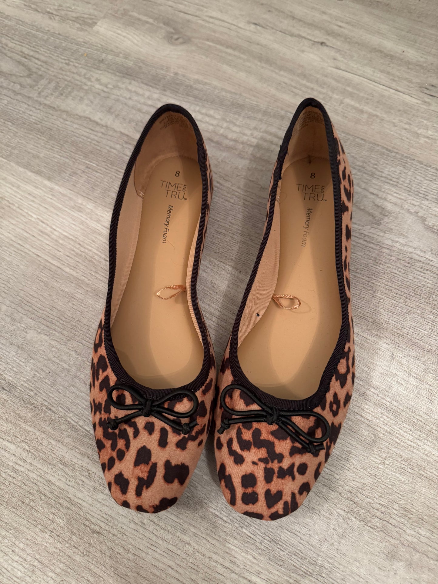 Time & Tru Leopard Ballet Flats Women’s 8