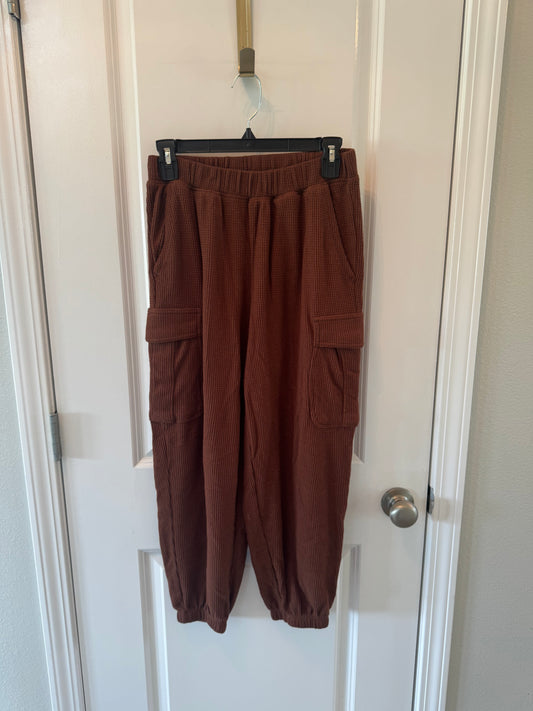 Aerie Waffle Knit Joggers Women’s Small Brown