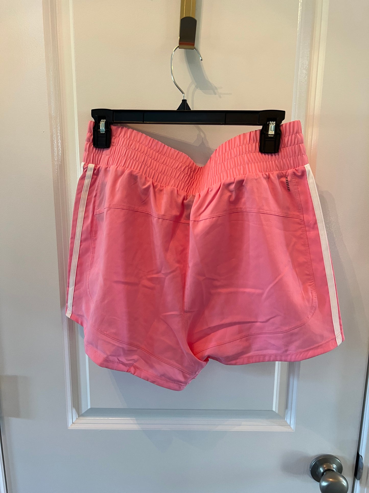 Adidas Pacer Training 3 Stripe Active Shorts Women’s Size Medium Pink