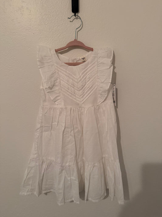 Osh Kosh Ruffle Dress Toddler Size 5T White NWT