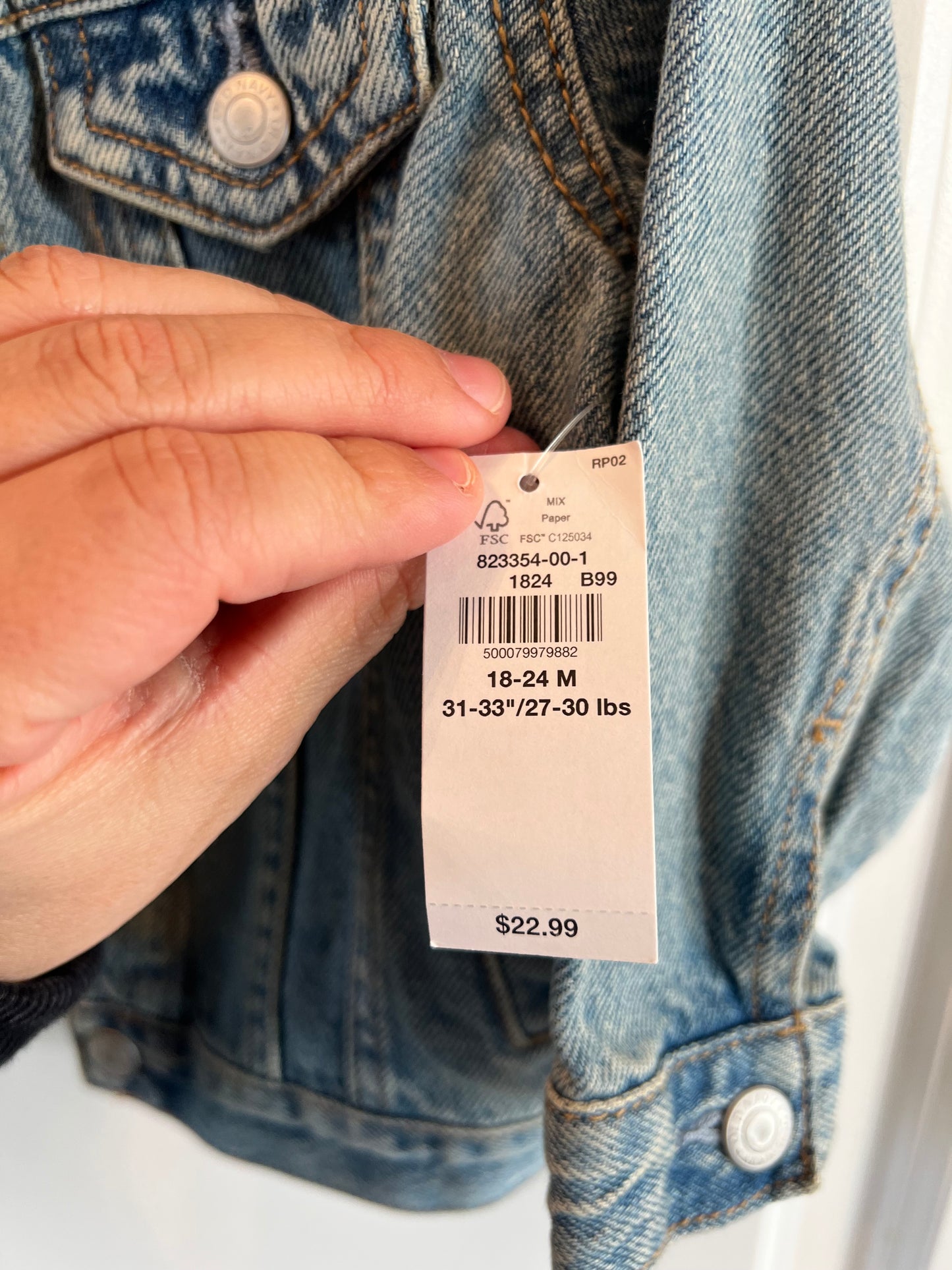 Old Navy Jean Jacket Unisex Baby Size 18-24M
