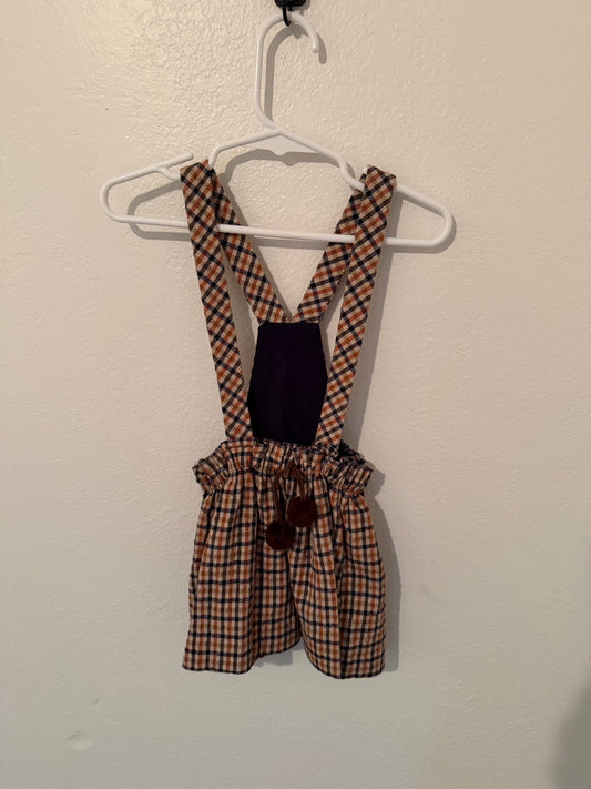 Zara Plaid Jumper Dress Toddler Size 2-3T Brown