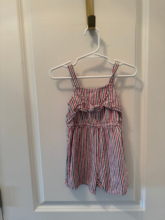 Old Navy Americana Stripe Romper Toddler Girl Size 3T Red White Blue