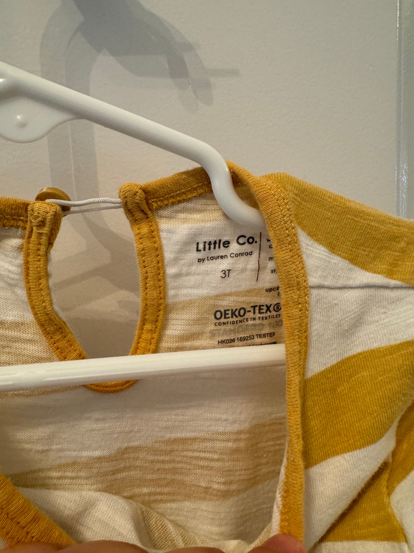 Little Co Stripe Dress Toddler Girl Size 3T Mustard