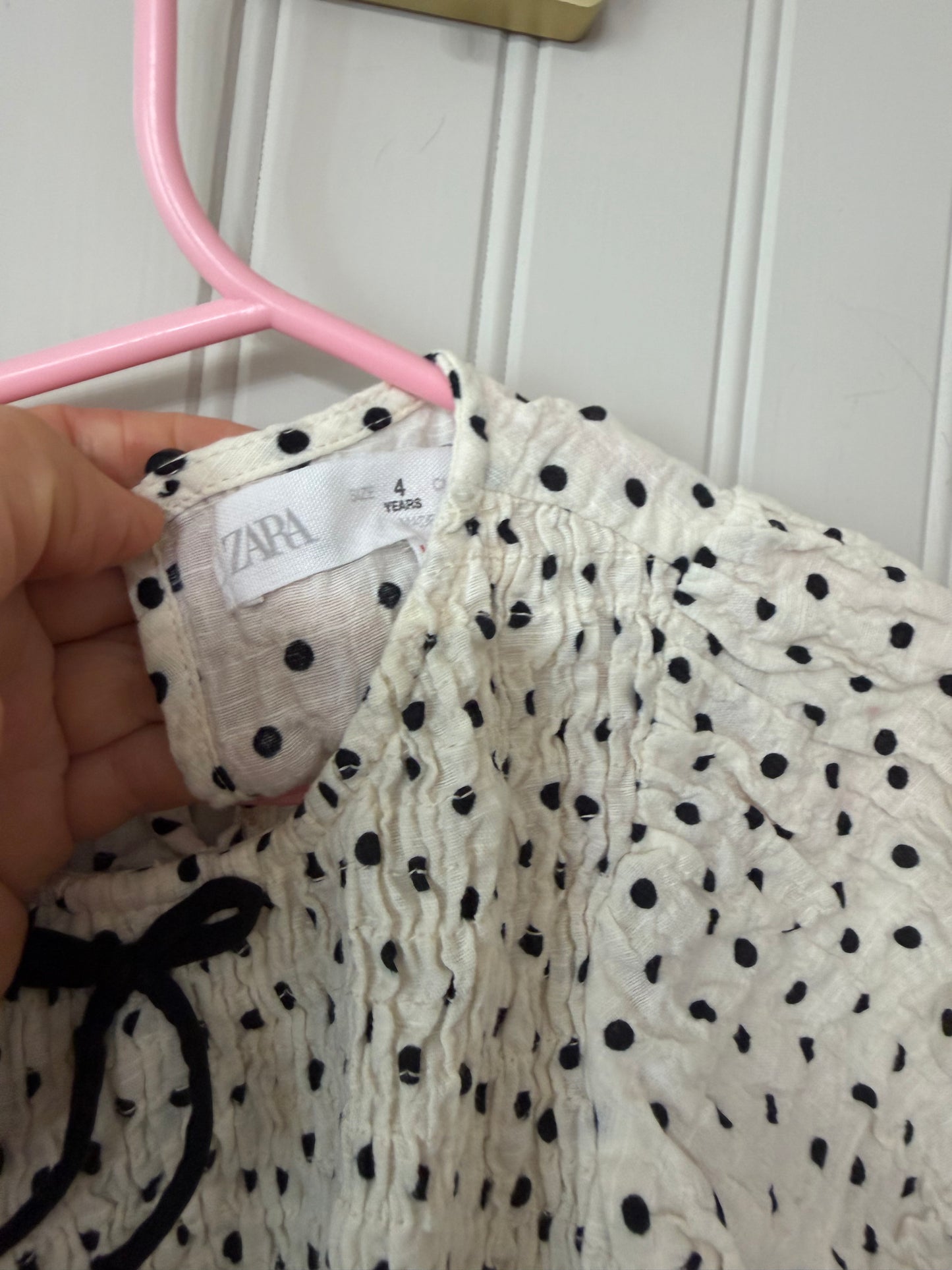 Zara Polka Dot Dress Toddler Size 4 Years