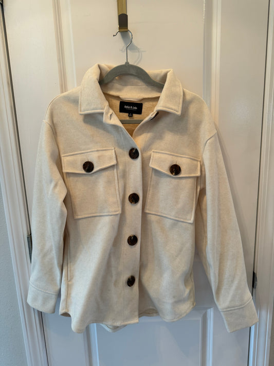 Faux Suede Shacket Women’s Size Small Cream