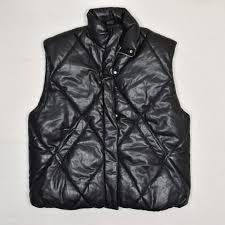 Abercrombie & Fitch Faux Leather Puffer Vest Women’s Small Black